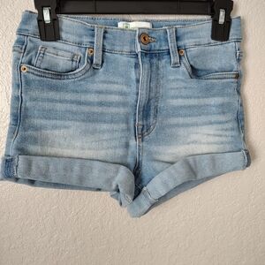 Celebrity Pink Light Blue Denim Shorts